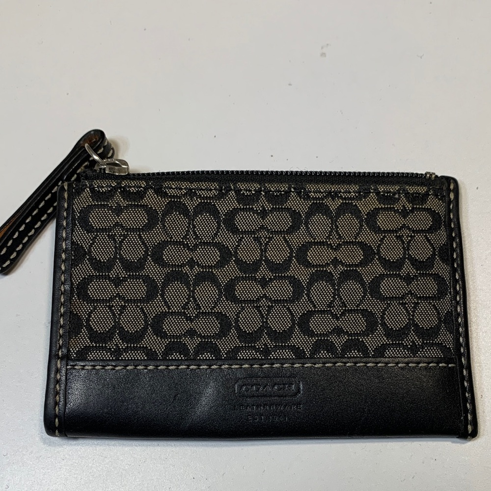Coach Signature Black and Brown Wristlet